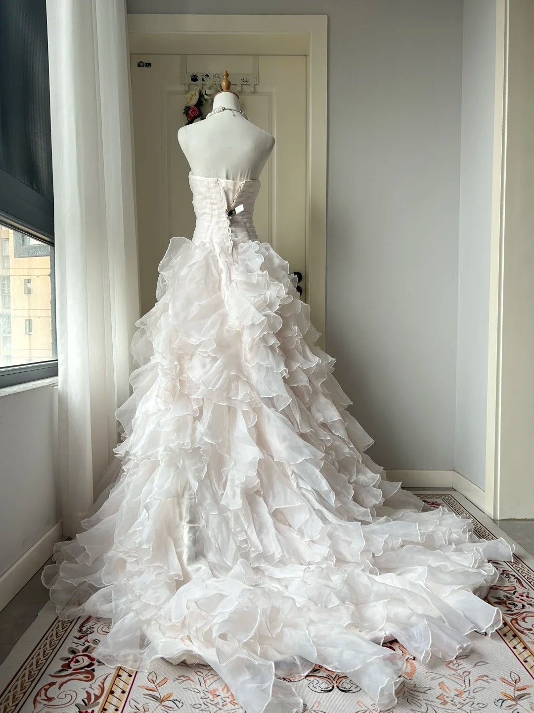 A Line Light Pink Strapless Prom Party Dresses Unique Long Evening Dress Vintage Princess Dress   cg25989