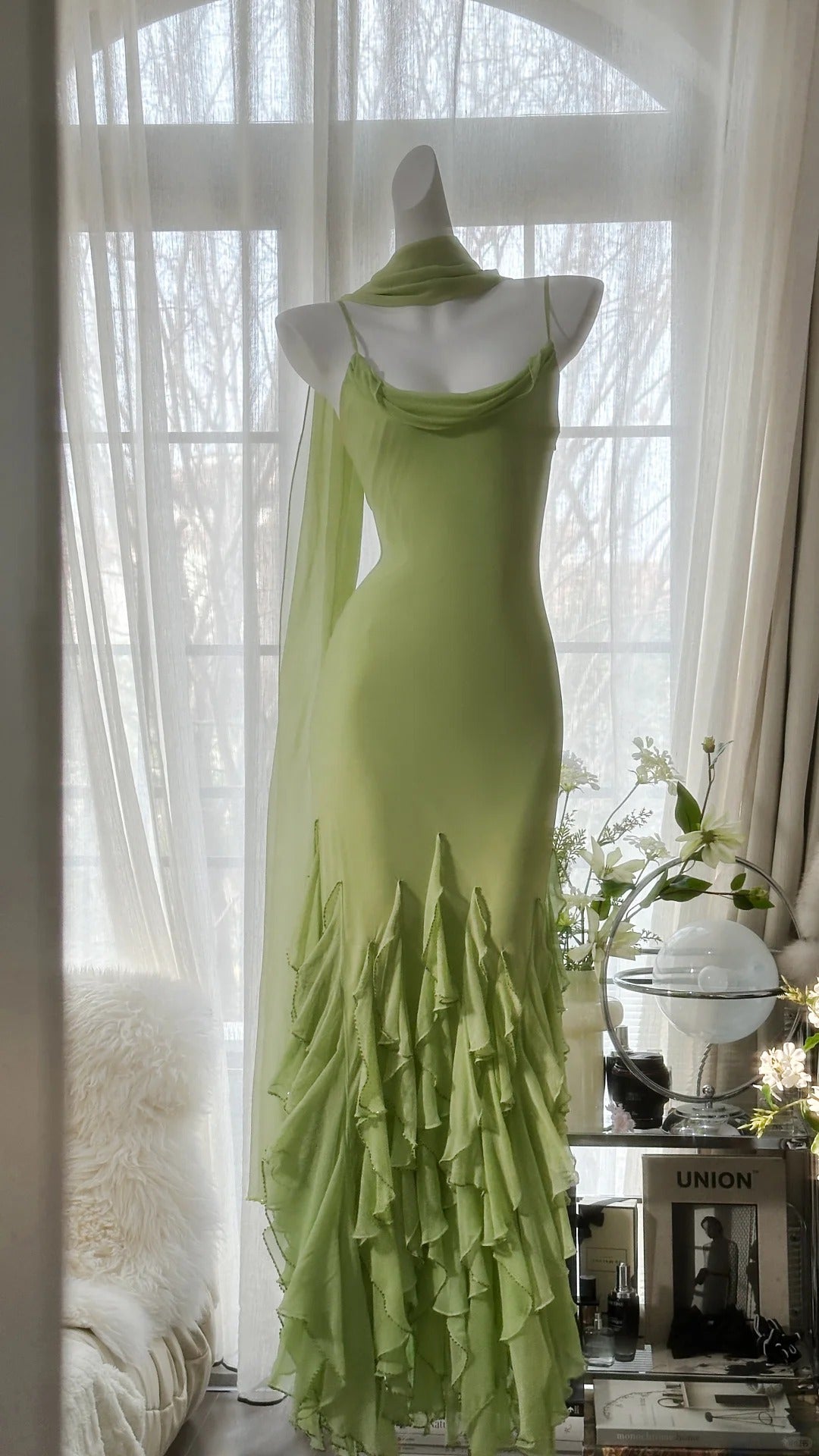 Vintage Evening Dresses, Sleeveless Green Party Gowns  cg25524
