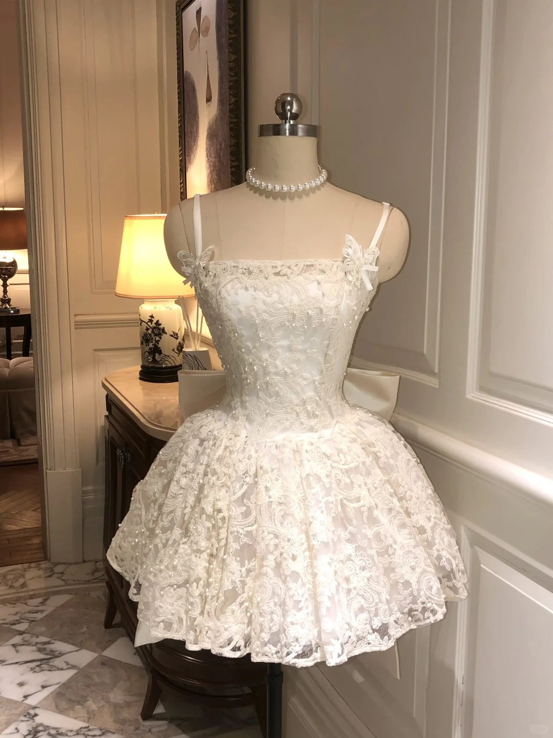 A Line Lace Short Party Dress Short Evening Dress      cg25553