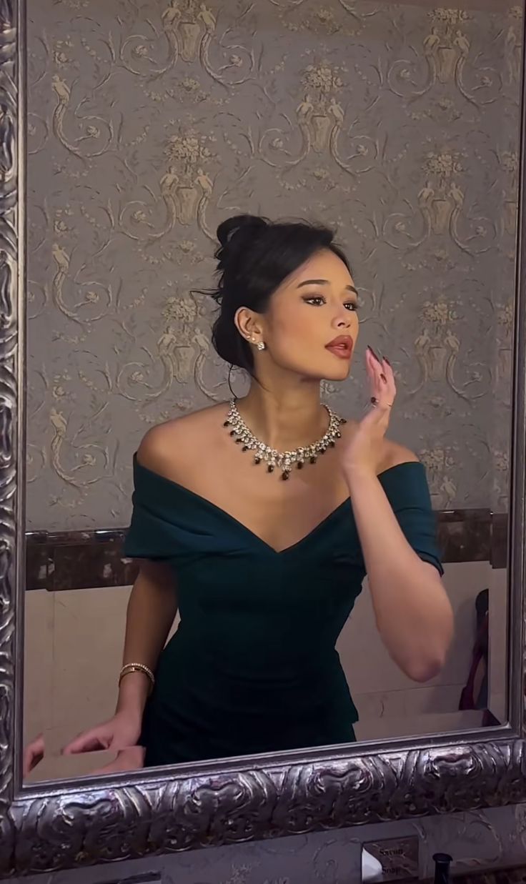 Dark Green Mermaid Off Shoulder Evening Dress Long Prom Party Gowns    cg25792