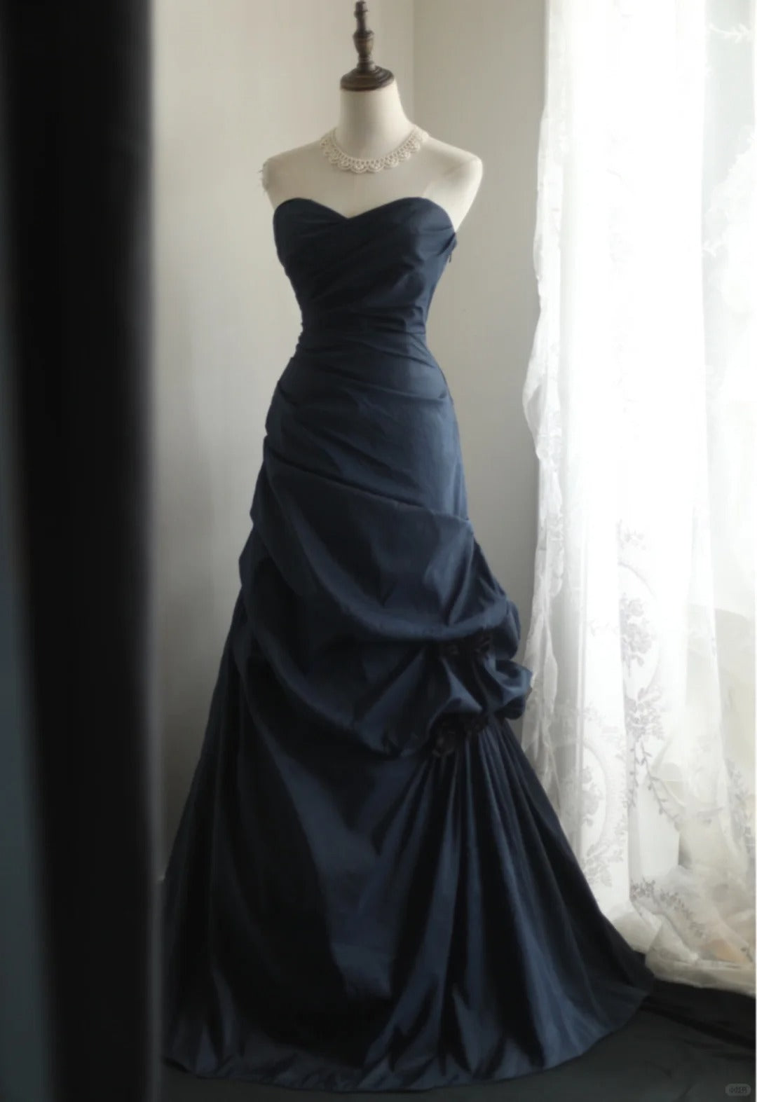 Sweetheart Navy Blue Prom Party Dresses Unique Long Evening Dress   cg25938