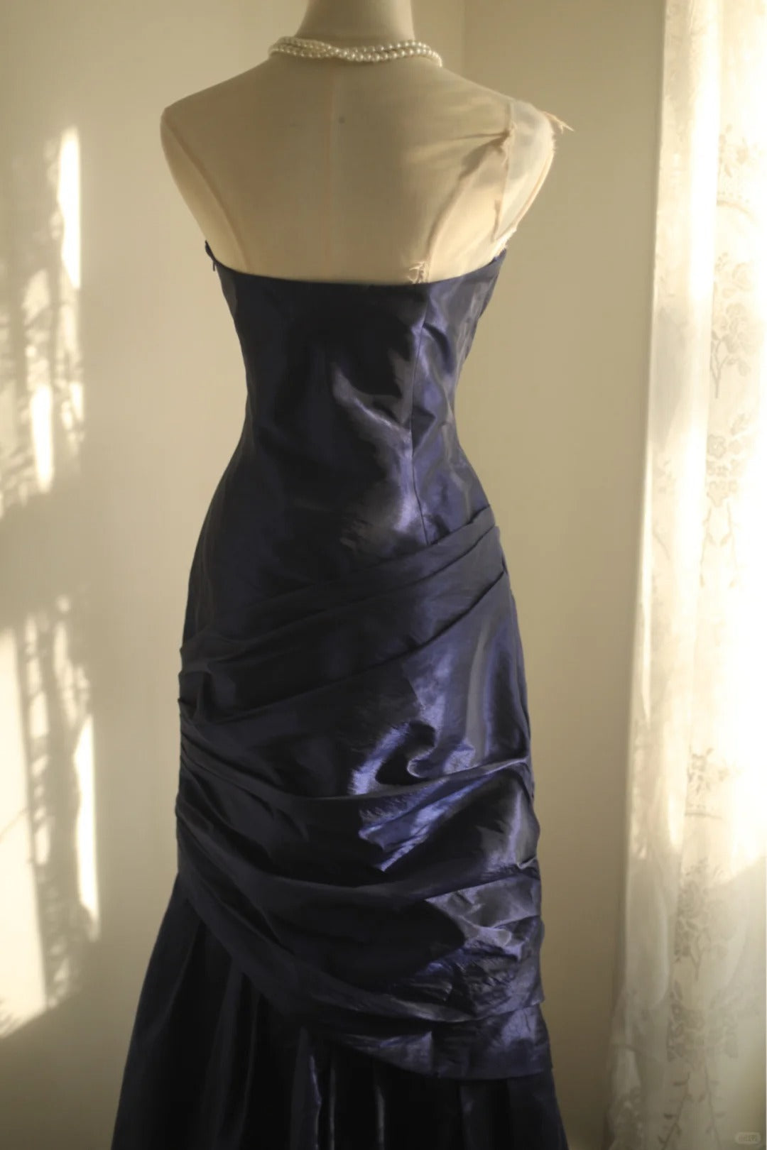 Strapless Navy Blue Prom Party Dresses Unique Long Evening Dress   cg25942