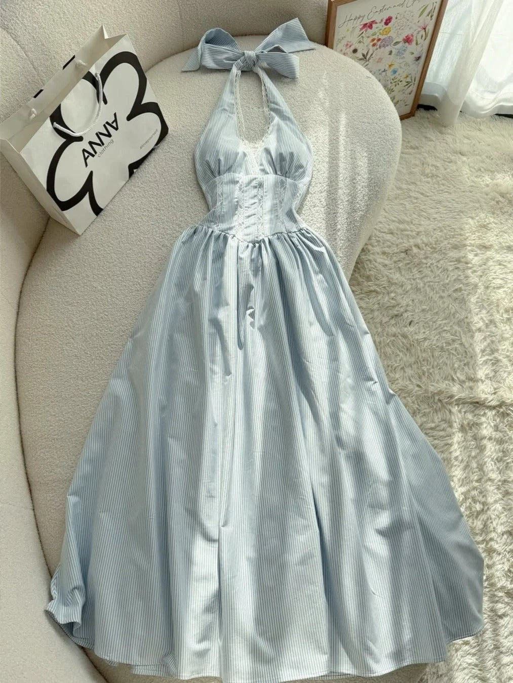 Long A Line Vintage Halter Party Dress Evening Dress Prom Dresses     cg25757