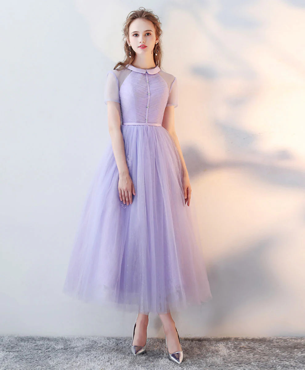 A Line Tulle Evening Dress, Graduation prom dress cg23185