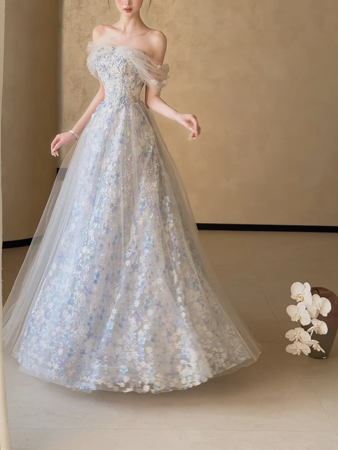 Cozy Off-the-Shopulder Sweet 16 Dress Appliques A-Line Party Dress CY0028