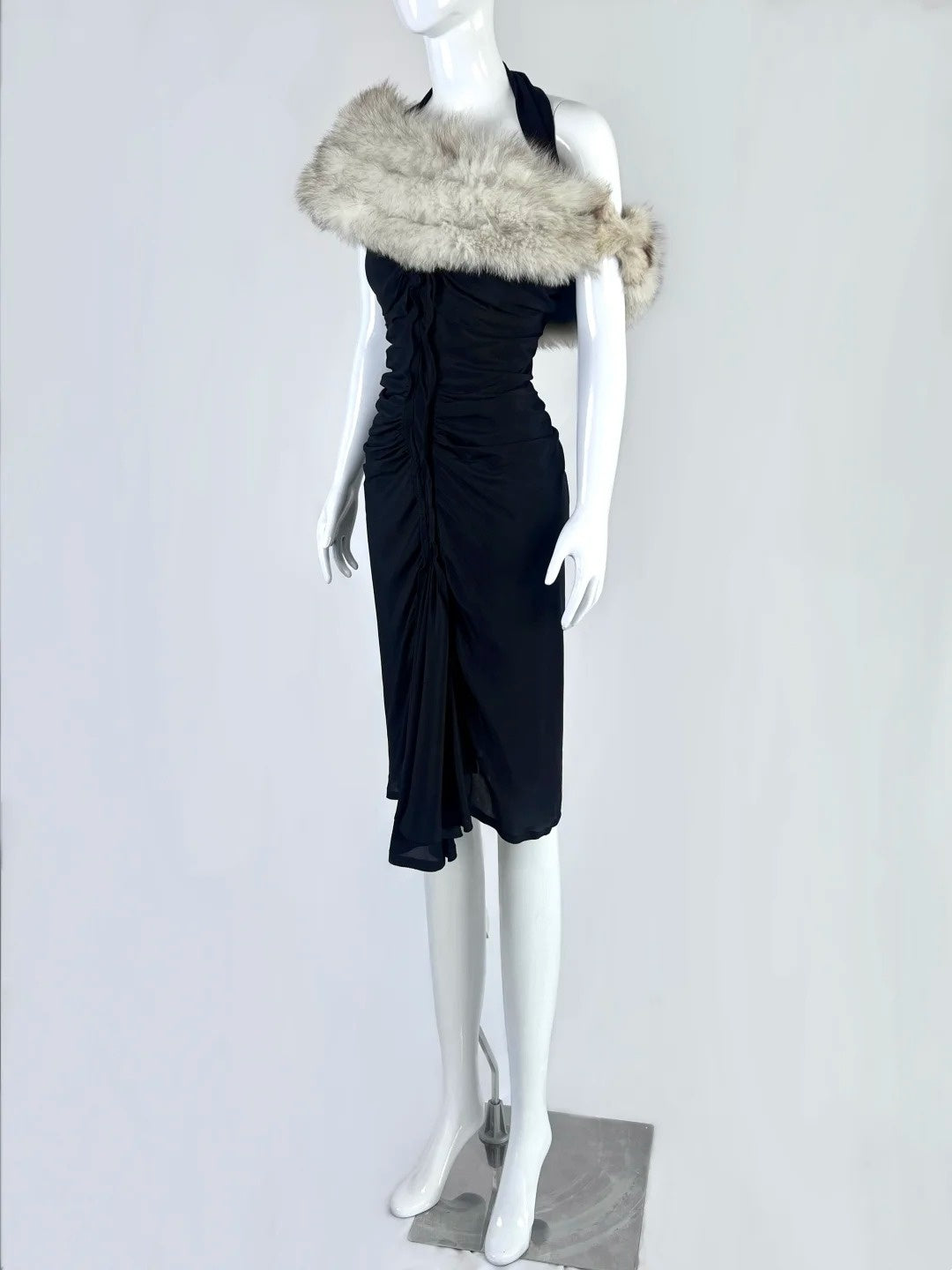 Timeless Halter Neck Black Homecoming Dress Gathered Sheath Short Dress CY0052