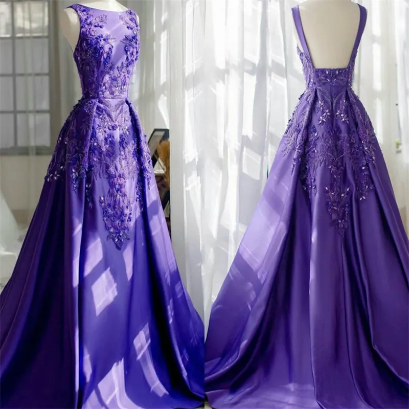 Purple long prom dress, evening dress cg20290