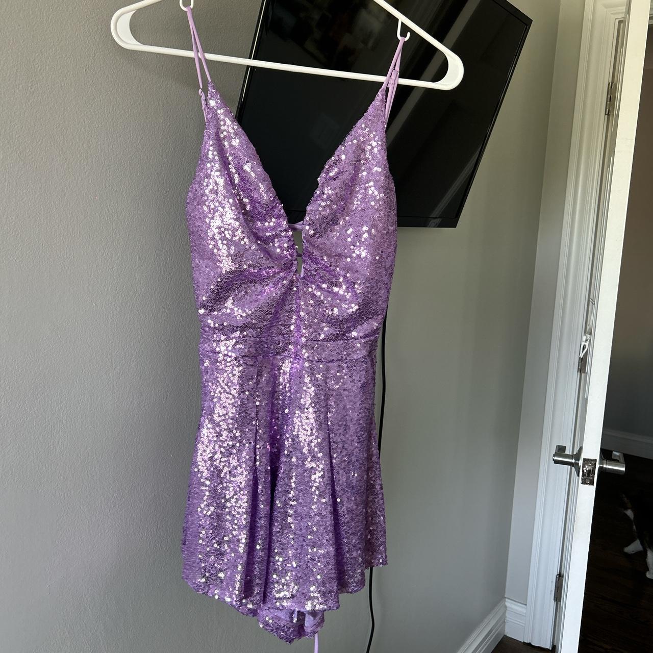 Sexy Lilac Sequin V Neck Short Party Dress Homecoming Dress     cg25667