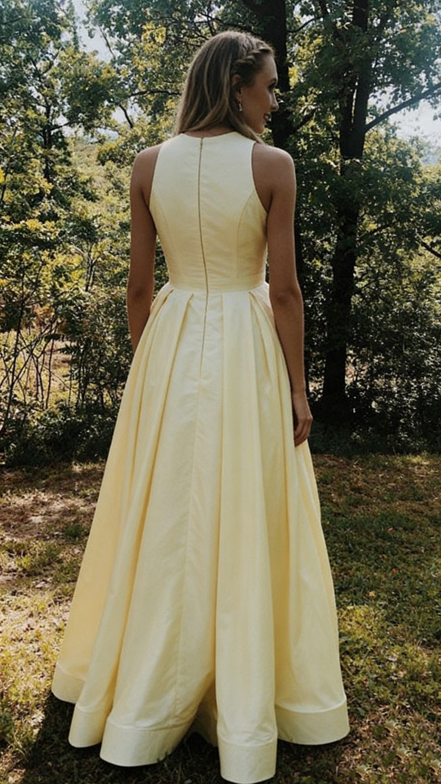 modest yellow long prom dresses, cheap formal senior prom dresses for teens cg8176