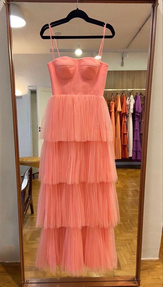 New Arrival Tiered Tulle Prom Dress, Long Evening Dress cg24930