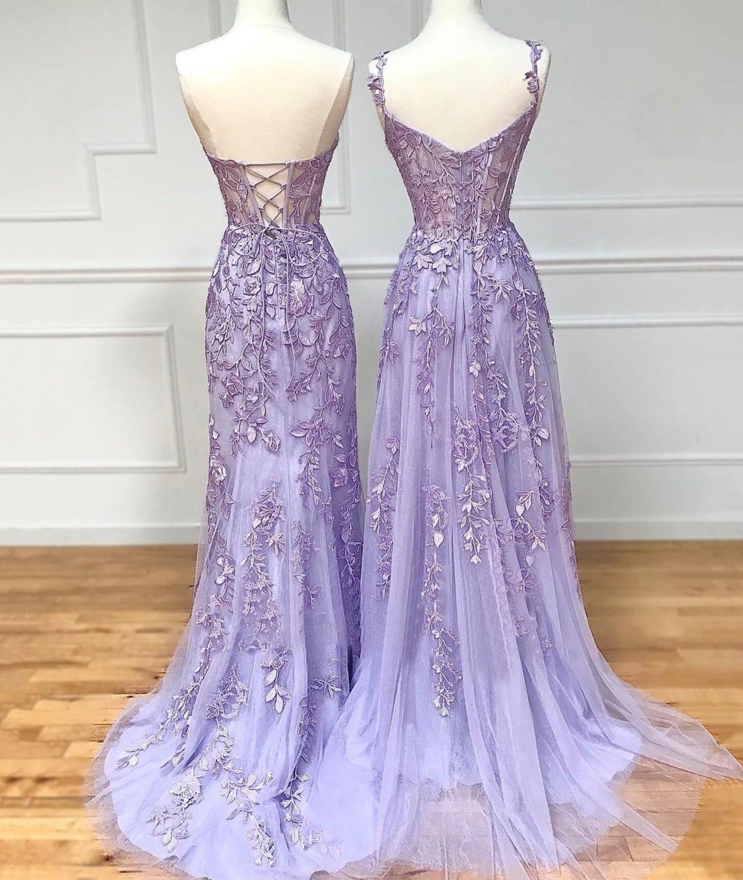 PURPLE LACE LONG PROM DRESS      cg24969