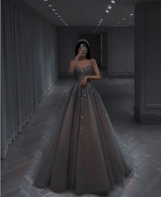 Gray Prom Dress ,Birthday Party Dress Evening Gown cg24984