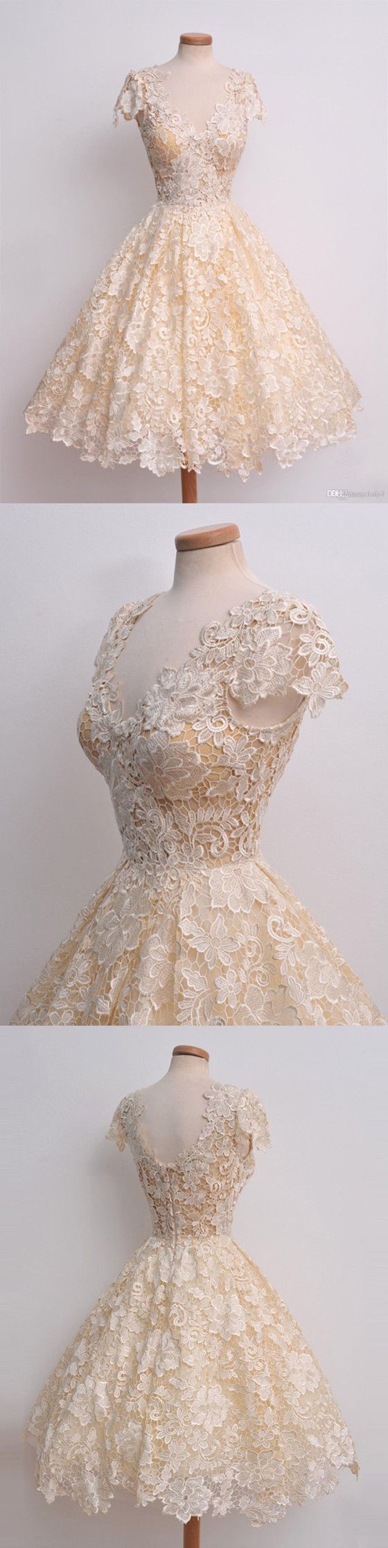 New Hot Sale V-neck Lace Cap Sleeves short Dress, Elegant homecoming dresses cg10118