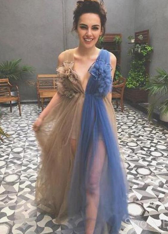 Modest Tulle Unique Design New Elegant Long Prom Dresses, Evening Dresses cg10126