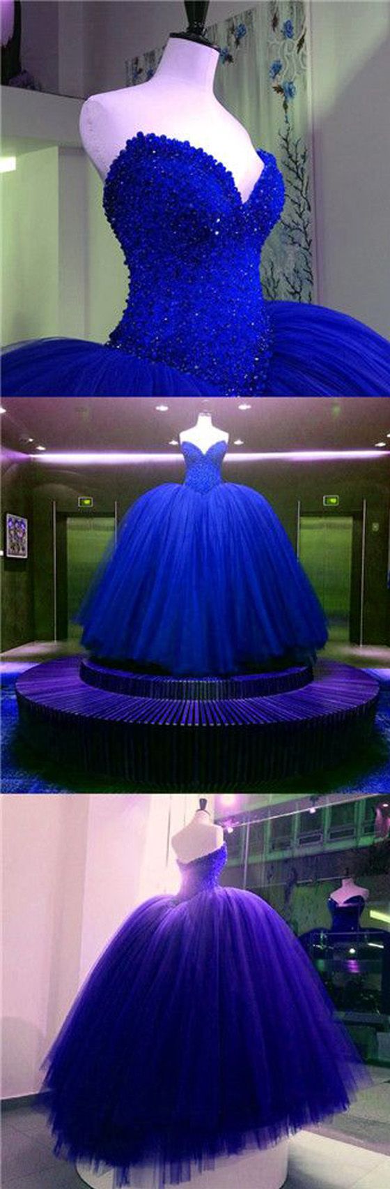 Affordable Gorgeous Sweetheart Royal Blue Ball Gown Long Evening Prom Dresses cg10199