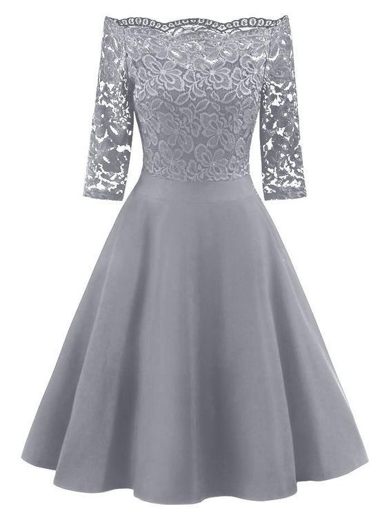 Gray Off The Shoulder Homecoming Dress cg10210