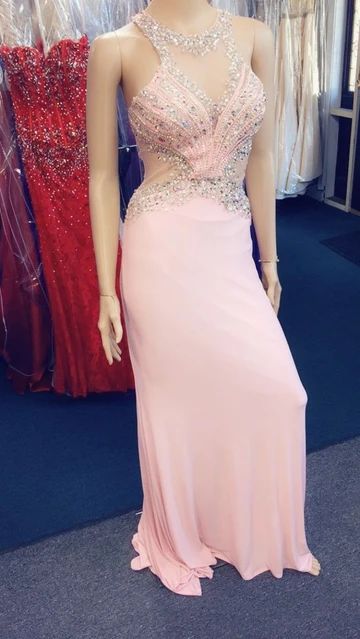 Pink Prom Dress Pageant Gown With Beading cg10238