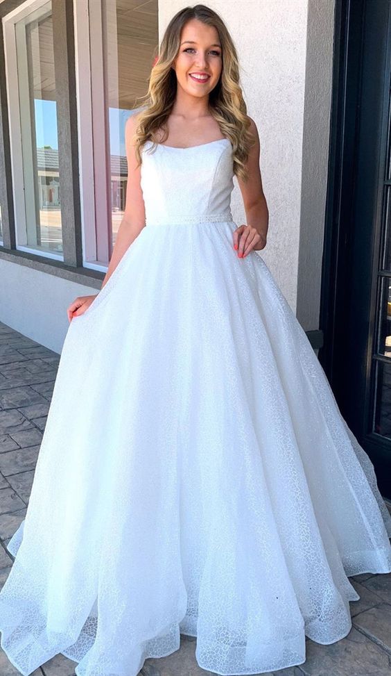 princess white long prom dresses, ball gown graduation party dresses, formal prom gowns cg10273
