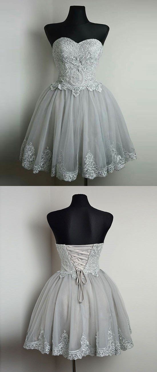Strapless homecoming dresses,cheap homecoming dresses,short homecoming dresses,grey graduation dress cg10362