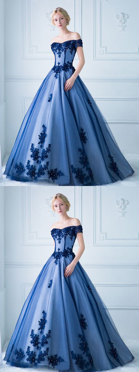 Chic Prom Dresses Off-the-shoulder Ball Gown Floor-length Prom Dress/Evening Dress cg10368