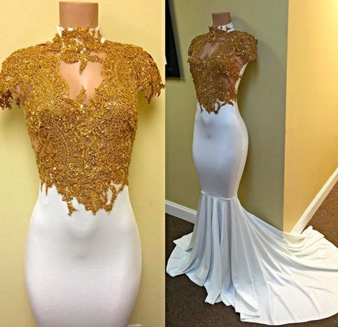 Prom Dresses MERMAID LACE LONG PROM DRESS,GOLD LACE EVENING DRESSES cg10484