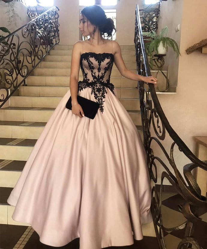 STYLISH SATIN LACE LONG PROM DRESS EVENING DRESS cg10491