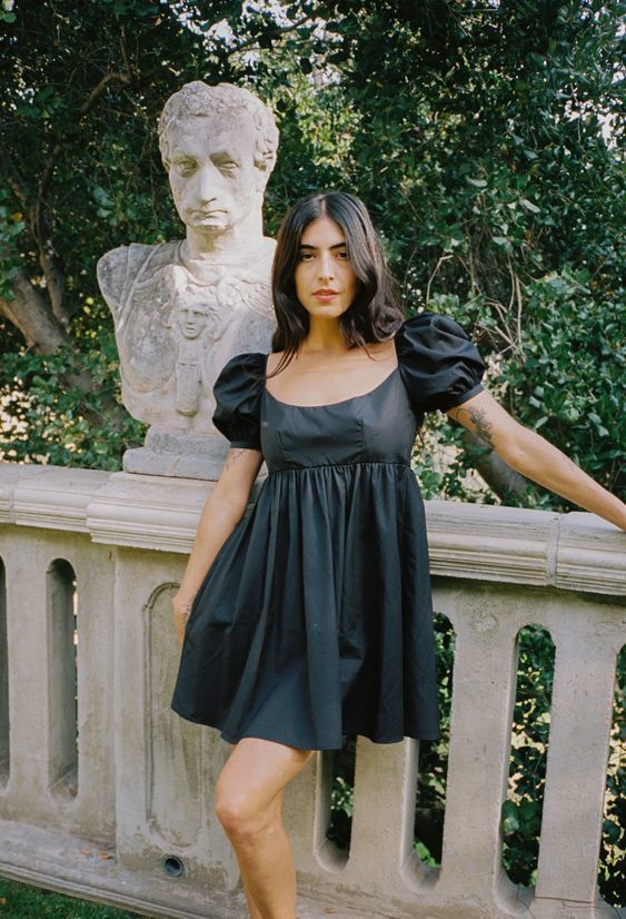 puff sleeved mini dress homecoming dress cg10841