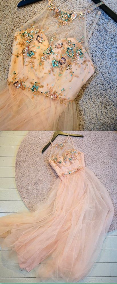 Halter Prom Dresses, Beaded custom dresses prom dress cg10878