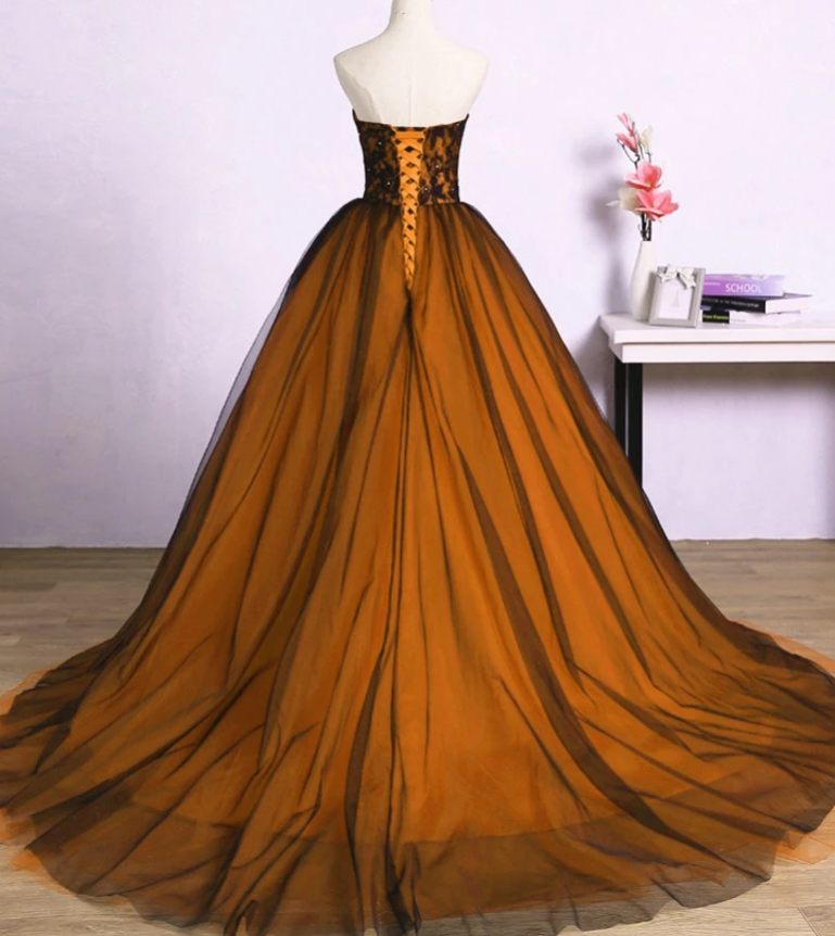 Beautiful Tulle A-Line Ball Gown Sweet 16 Party Dress, Long Prom Dress cg10885