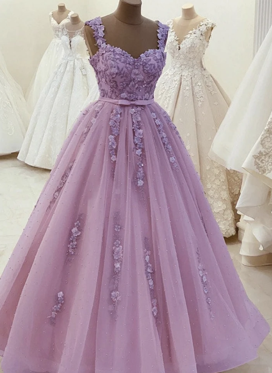 Elegant A line lace pearl long ball gown prom dress cg11076