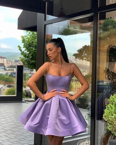 Stylish A Line Spaghetti Straps Purple Short Homecoming Dresses with Ruffles cg11191