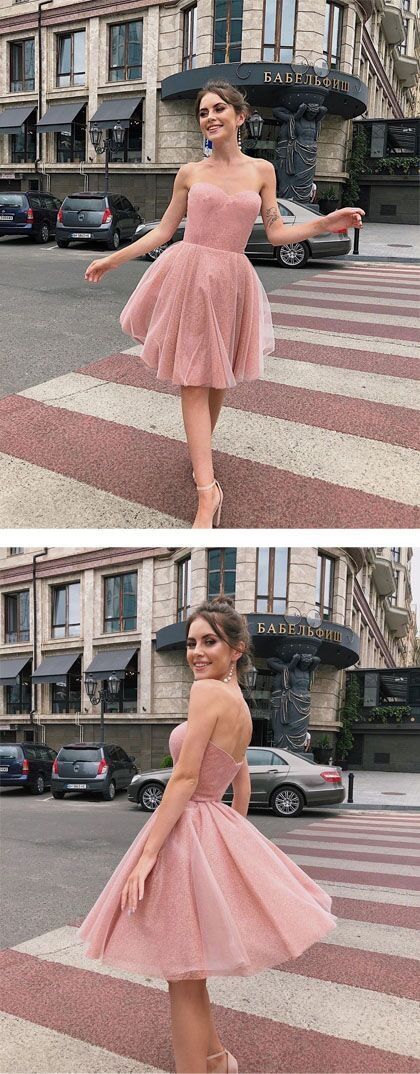 Cute A Line Sweetheart Pink Short Homecoming Party Dress cg11275