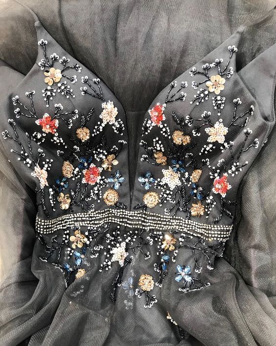 long formal dress with floralbeaded handwork prom dress cg11300