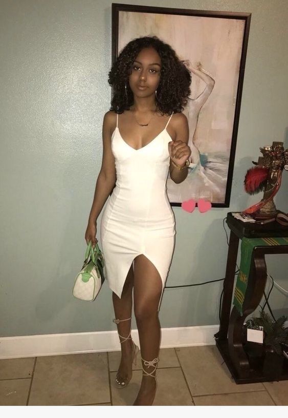 Spaghetti Straps White Short Homecoming Dress cg11309