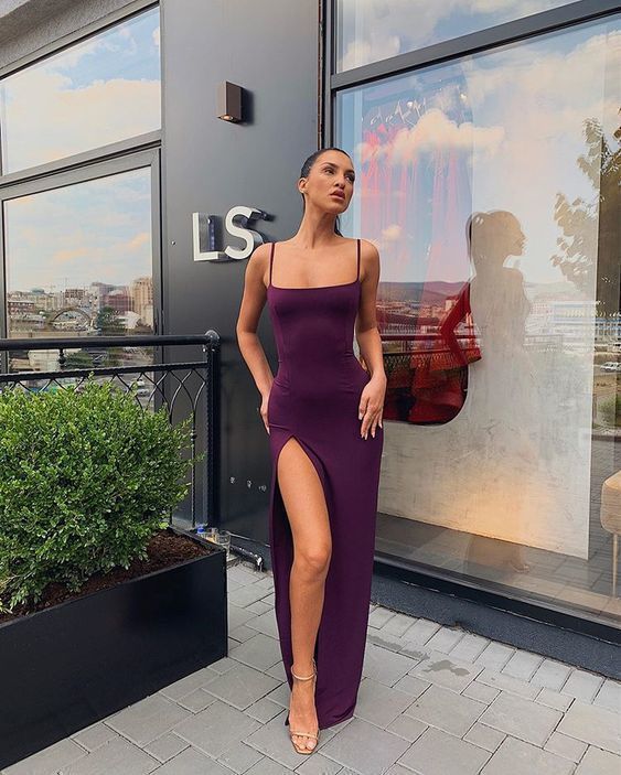 Long prom Dress with side slit cg11319