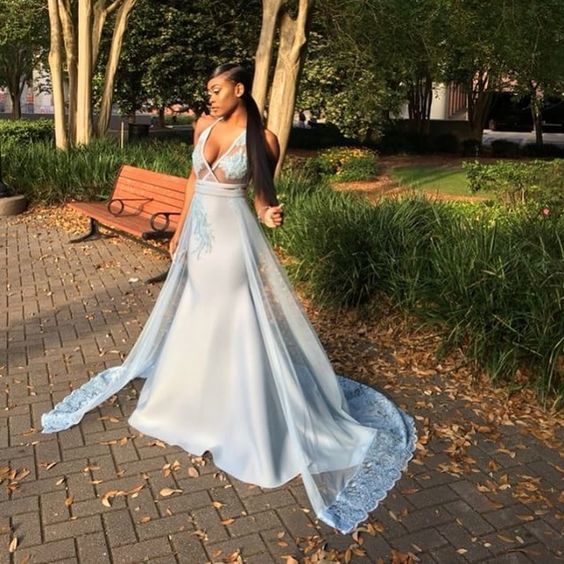 A-line V Neck Long Prom Dresses cg11345