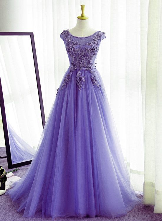 Charming Purple Tulle Party prom Dress, New Fashionable Evening Gown cg11604