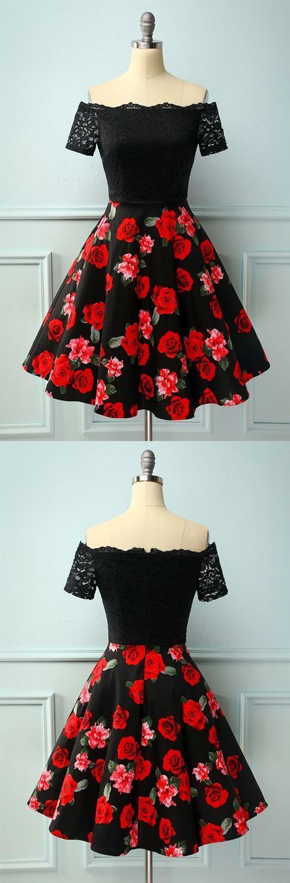 Off-Shoulder Patchwork Dress Homecoming Dress cg11642