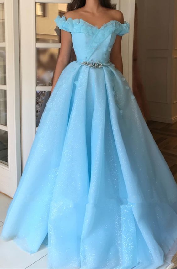 Sparkle Sequins Off The Shoulder Prom Dress | Charming Sweetheart Sleeveless Beading Long Prom Dress cg11735