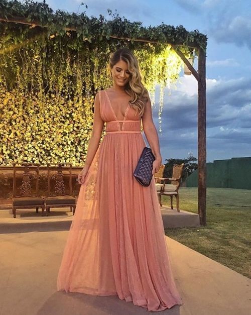 A Line V Neck Long Prom Dress cg11761