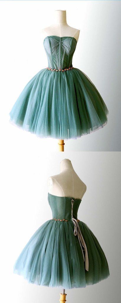 Elegant tulle strapless short homecoming dress, sweet ball gown cg11807