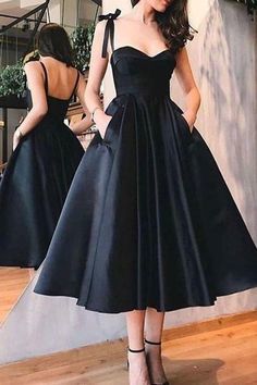 Straps Black Short Dresses Homecoming Dress With Pockets cg11825