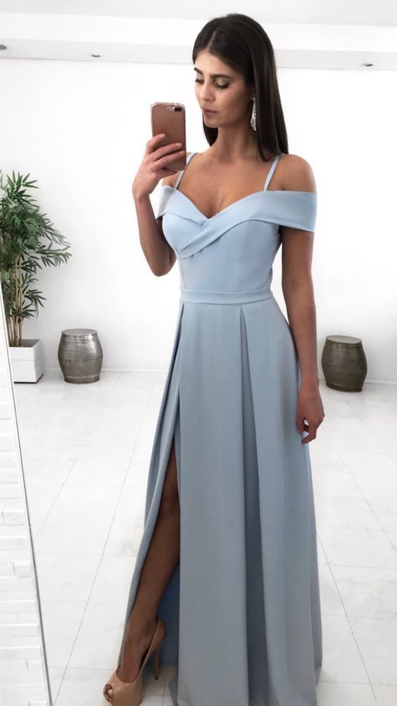 Simple v neck long prom dress evening dress cg12294