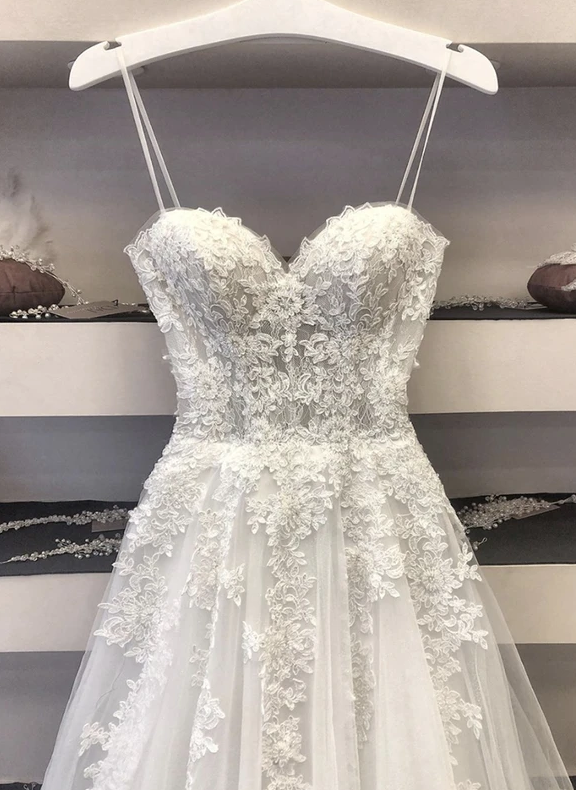 White tulle lace long prom dress evening dress cg12373