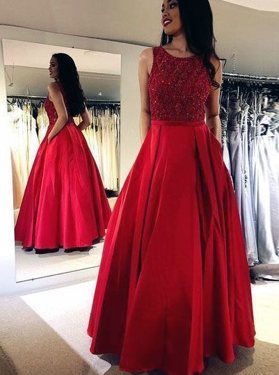 Long Beaded Prom Dresses with Pockets cg12405