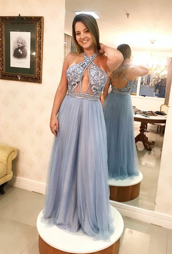 Charming V-Neck A-Line Prom Dresses,Long Prom Dresses,Cheap Prom Dresses cg12424