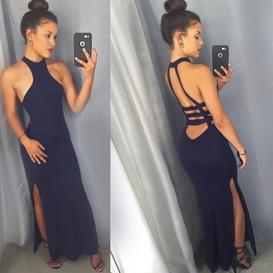 Elegant O-Neck Chiffon Prom Dresses cg12471