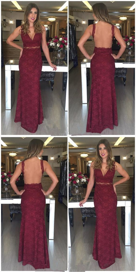 Lace Prom Dress, Backless Prom Dress, Sheath Prom Dress, Fashion Prom Dress   cg12558