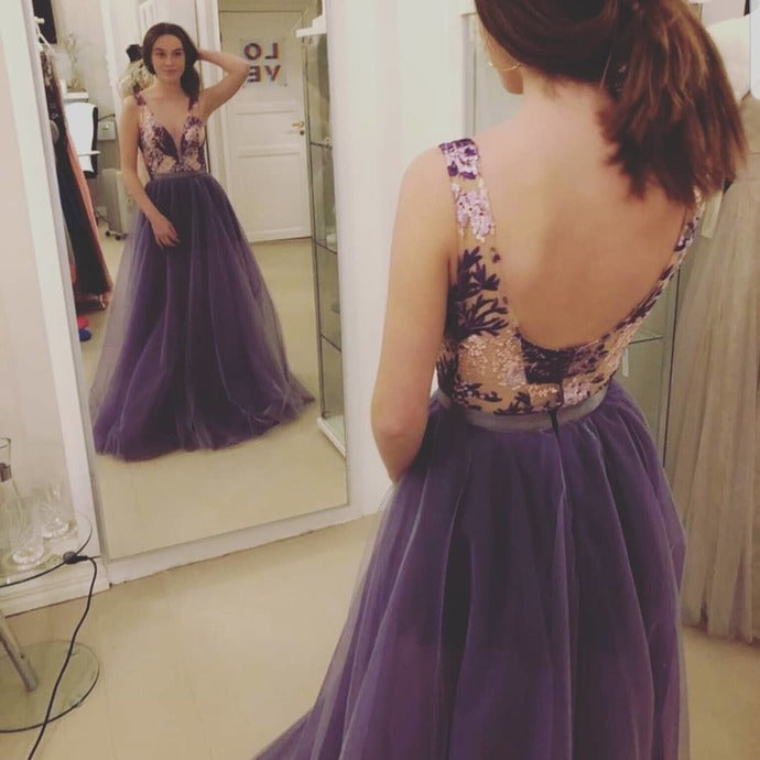 Sexy V-Neck A-Line Dresses, Evening Dress Prom Gowns, Formal Women Dress,Prom Dress cg12631