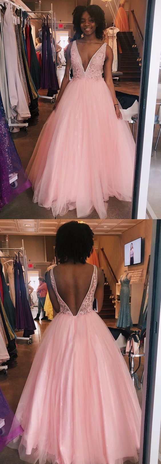 New Arrival V-Neck A-Line Prom Dresses,Long Prom Dresses,Cheap Prom Dresses cg12662